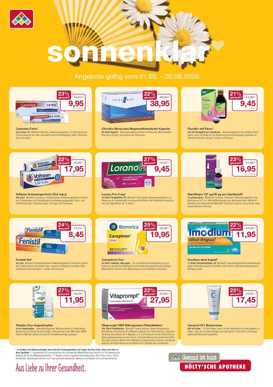 Flyer mit Angeboten für den Monat Mai
